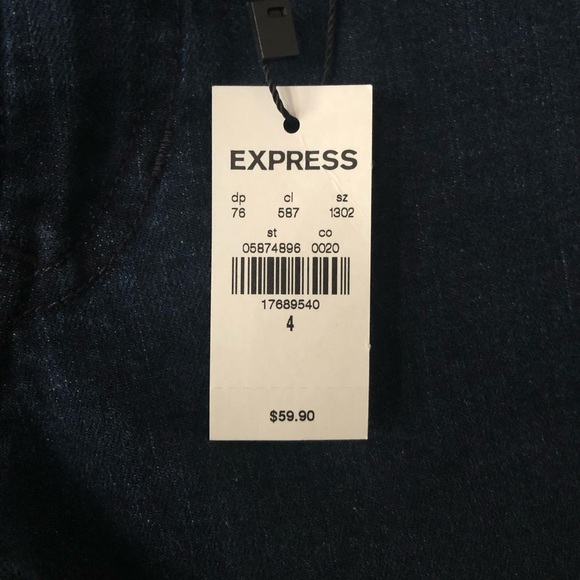 Express Low Rise Dark Wash Rainbow Side Jean - Picture 6 of 7
